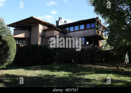 Gilmore house conosciuto anche come il velivolo house progettata da Frank Lloyd Wright, Madison, Wisconsin. Foto Stock