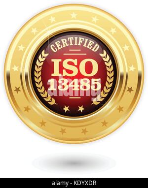 Iso 13485 certified medal - dispositivi medici Illustrazione Vettoriale