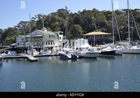 Barche a mosman bay sbarco dei traghetti a nord di Sydney Foto Stock