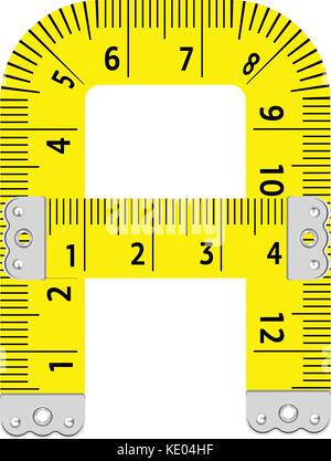 Lettera di un icona a forma di righello, stile cartoon Illustrazione Vettoriale