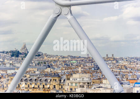 Tetti di Parigi come visto dal Centre Pompidou di Parigi Foto Stock