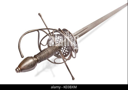 Battaglia francese spada (rapier) dal tempo della regina margot e il francese guerre di religione (1562-98). epee con piena elsa. Francia XVI secolo. Foto Stock