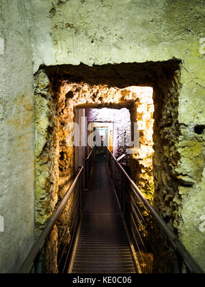 Rovine del Teatro di Balbus, antica struttura romana nel Campus Martio di Roma - Crypta Balbi (Museo Nazionale di Roma) - Italia Foto Stock