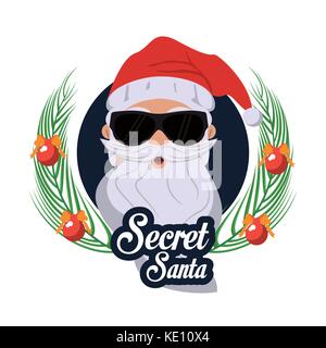 Secret santa cartoon Illustrazione Vettoriale