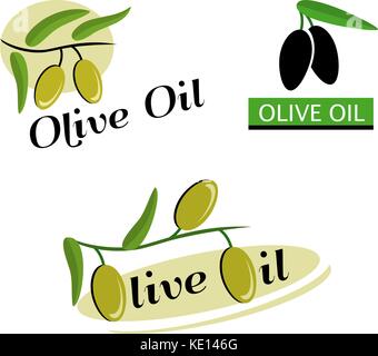Logo per la società impegnata l' olio di oliva. Illustrazione Vettoriale