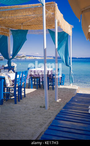 Reastaurant sulla spiaggia di ormos panagias,halkidiki,Grecia Foto Stock