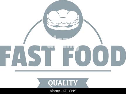 Logo di sandwich, semplice stile grigio Illustrazione Vettoriale