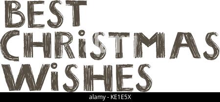 Migliori auguri di Natale-scritte frase. holiday lettera illustrazione di inchiostro. Illustrazione Vettoriale