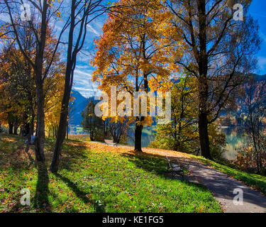 DE - BAVIERA: Scena autunnale lungo il lago di Schliersee Foto Stock