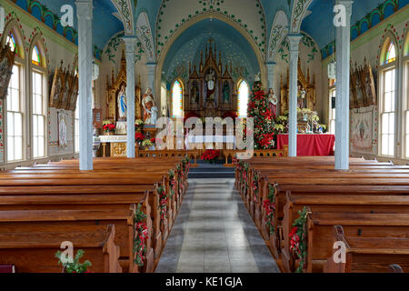 Dicembre 30, 2015 schulenburg, texas, Stati Uniti d'America: dettagli architettonici dei santi Cirillo e Metodio chiesa costruita dai coloni ceca, parte del dipinto Foto Stock