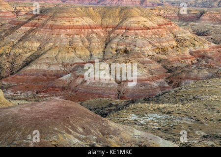 Colorato badlands al tramonto nella Bighorn Bacino del Wyoming Foto Stock