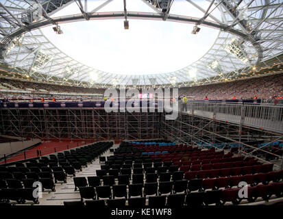 Il 4 agosto 2016. Viste generali della London Stadium, casa del West Ham United Football Club durante la gara di Europa League tra il West Ham United FC e D Foto Stock