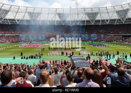 Il 7 agosto 2016. Viste generali della London Stadium, casa del West Ham United Football Club durante la fase di apertura dello stadio match tra West Ham Onu Foto Stock