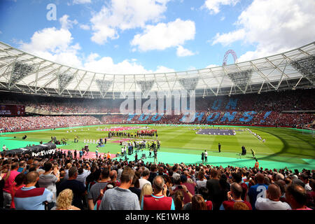 Il 7 agosto 2016. Viste generali della London Stadium, casa del West Ham United Football Club durante la fase di apertura dello stadio match tra West Ham Onu Foto Stock