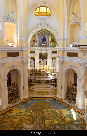 Interno della chiesa San Michele di Anacapri sull'isola di Capri, Italia, Foto Stock