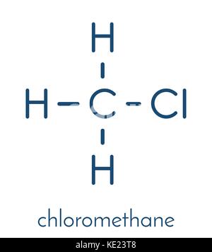Clorometano (cloruro di metile). molecola di formula scheletrico. Illustrazione Vettoriale
