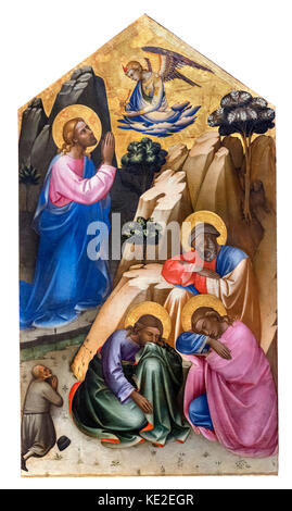 Cristo pregando nel boschetto arancione con apostoli Pietro, Giovanni e Giacomo di Lorenzo Monaco (c.1370-1425), tempera su pannello in legno, c.1400 Foto Stock