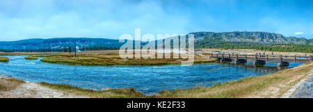 Agosto 22, 2017 - firehole river a biscotto bacino nel parco nazionale di Yellowstone Foto Stock