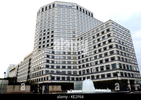 Credit Suisse a Canary Wharf Londra E14 Foto Stock