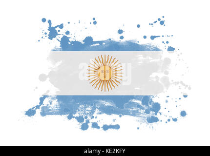 Sfondo dipinto grunge bandiera argentina Foto Stock