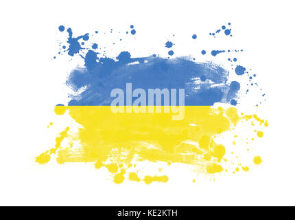 Sfondo dipinto grunge bandiera Ucraina Foto Stock