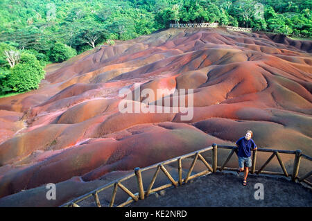 Le sette terre colorate sull'Isola Mauritius Foto Stock