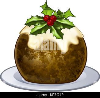 Natale prugna Pudding Cartoon Illustrazione Vettoriale