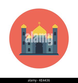 Piatto islamico icona icona moschea isolati su sfondo bianco, per la religione piatto simboli icone concept-vector design piatto Illustrazione Vettoriale