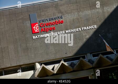 Illustrazione dell'università di Grenoble-alpi (UGA), e il campus universitario. Foto Stock