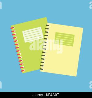 Serie di notebook in stile piatto - vettore design piatto Illustrazione Vettoriale