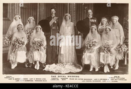 Matrimonio della principessa Maria e il visconte Lascelles 1922 Foto Stock