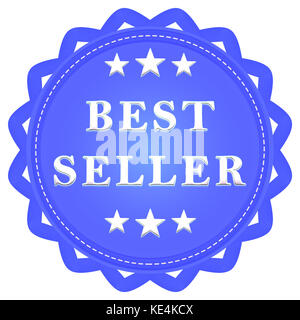 Blue Label best seller con stelle su sfondo bianco Foto Stock