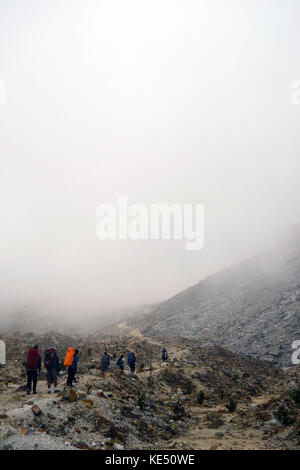 Escursionismo sul Monte papandayan. non è una montagna molto alta, come può essere facilmente aumentato in un solo giorno. pic è stata presa in garut, agosto 2014. Foto Stock