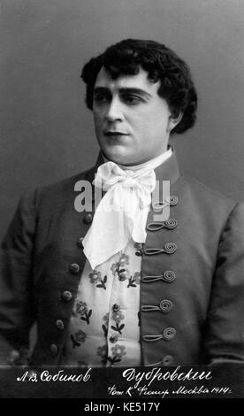 Eduard Nápravník Frantsovitch 's opera 'Dubrovsky' - Leonid Sobinov come carattere di titolo. Tenore Russo, 7 giugno 1872 - 14 ottobre 1934. Sobinoff . Foto Stock