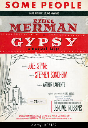 Gypsy - una favola musicale cliente coperchio - Liriche di Stephen Sondheim & musica da Joule Styne. Pubblicato da musica di Williamson, USA, 01959. Punteggio ottenuto per 'Some persone'.