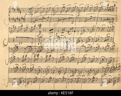Ludwig van Beethoven - scritte a mano i cliente del compositore tedesco 's 'Piano Sonata No. 24' in fa diesis maggiore, Opus 78, scritto nel 1809. Secondo movimento: Allegro vivace. Op. 78 soprannominato 'un Thérès" pagina 8 del manoscritto originale. LvB: battezzato 17 Dicembre 1770 - 26 Marzo 1827. Foto Stock