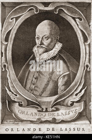 Orlando Lassus - ritratto della Scuola franco fiamminga compositore. OL: c. 1532 - 14 giugno 1594. Orlande de Lassus. Orlandus Lassus. Orlando di Lasso. Roland Delattre. Foto Stock