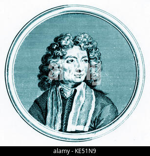 Arcangelo Corelli ritratto. Compositore italiano & violinista. 17 Febbraio 1653 - 8 Gennaio 1713 Foto Stock
