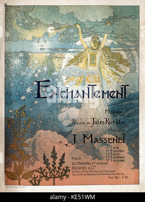 "Incanto' (incanto) - Testi di Jules Ruelle, musica di Jules Massenet. Punteggio ottenuto il coperchio. Pubblicato: Parigi, Heugel & Co. Jules Massenet, compositore francese: 1842 - 1912. Foto Stock