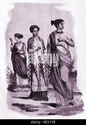 Arrigo Boito 's 'Mefistofele' - costume design per l'opera. Poeta e compositore operistico, 24 Febbraio 1842 - 10 giugno 1918. Foto Stock