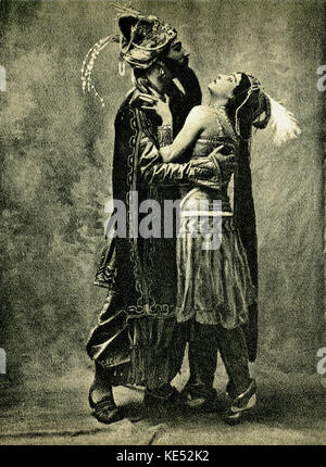 Adolf Bolm e Tamara Karsavina - in Nikolai Rimsky-Korsakoff balletto della 'Scheherazade'. AB: Russo Ballerino, coreografo e maestro, 25 settembre 1884 - 16 aprile 1951. TK: russo - British ballerina, b. 9 Marzo 1885 - RK: il compositore russo, 18 marzo 1844 - 21 giugno 1908. Foto di Bert Foto Stock