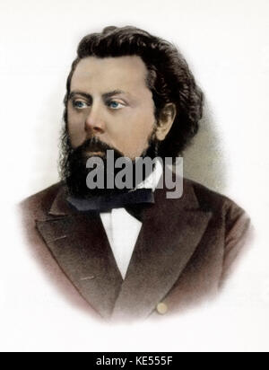 Modesto Petrovich Mussorgsky - Ritratto di un compositore russo. 21 Marzo 1839 - 28 Marzo 1881. Foto Stock