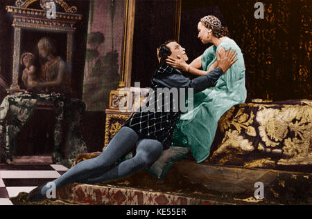 "Romeo e Giulietta" : il Balletto di Sergei Prokofiev basato su William Shakespeare "Romeo e Giulietta". Galina Ulanova e Yuri Zhdanov come Romeo e Giulietta GU: 8 gennaio 1910 - 21 Marzo 1998. Versione Colorised. SP il compositore russo, 27 Aprile 1891 - 5 marzo 1953. Foto Stock