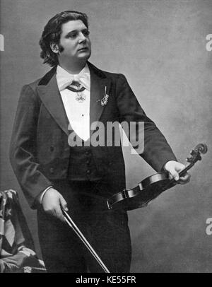 YSAYE, Eugène con violino. Il violinista belga, conduttore e compositore - 1858-1931 Foto Stock