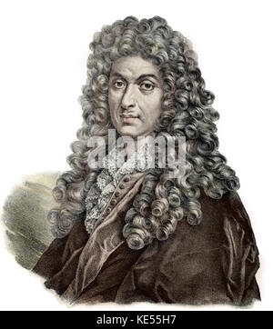 Jean Baptiste de Lully, ritratto. Compositore italo-francese, 1632-1687. Versione Colorised. Foto Stock