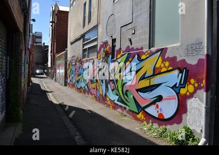 Graffiti e il murale in Melbourne Victoria - Australia. pic è stata adottata nel settembre 2016 Foto Stock