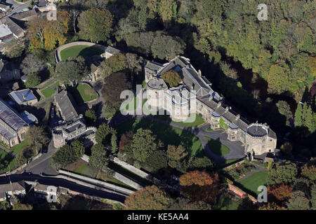 Vista aerea di Skipton Castle, North Yorkshire, Regno Unito Foto Stock