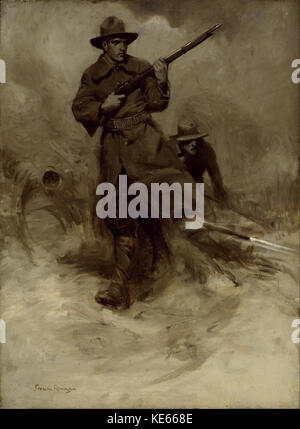 William Gilbert Gaul spagnolo guerra americana soldati in azione Foto Stock