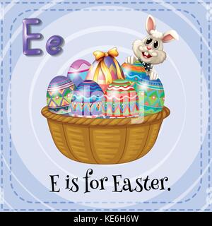 Alfabeto e è per illustrazione di pasqua Illustrazione Vettoriale