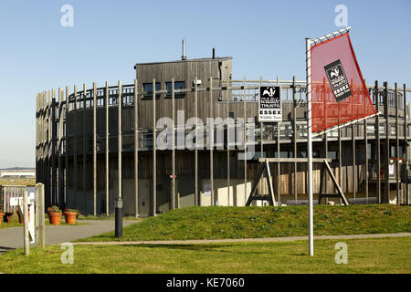 Cory environmental trust Visitor Center, a upcross natura park, mucking, essex, vedere .Ulteriori informazioni " Foto Stock